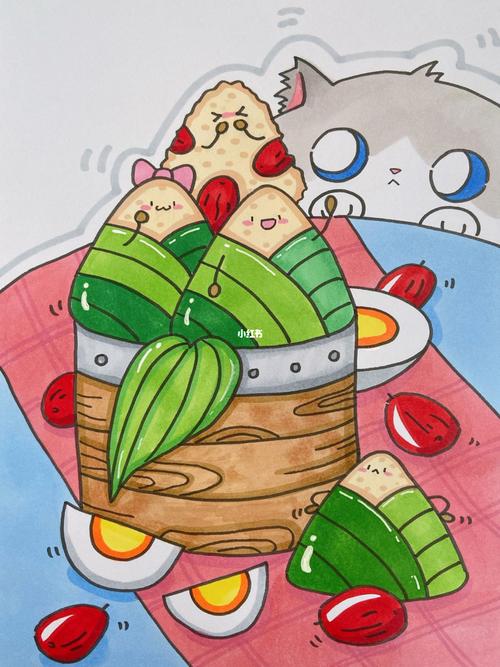 端午粽图片画