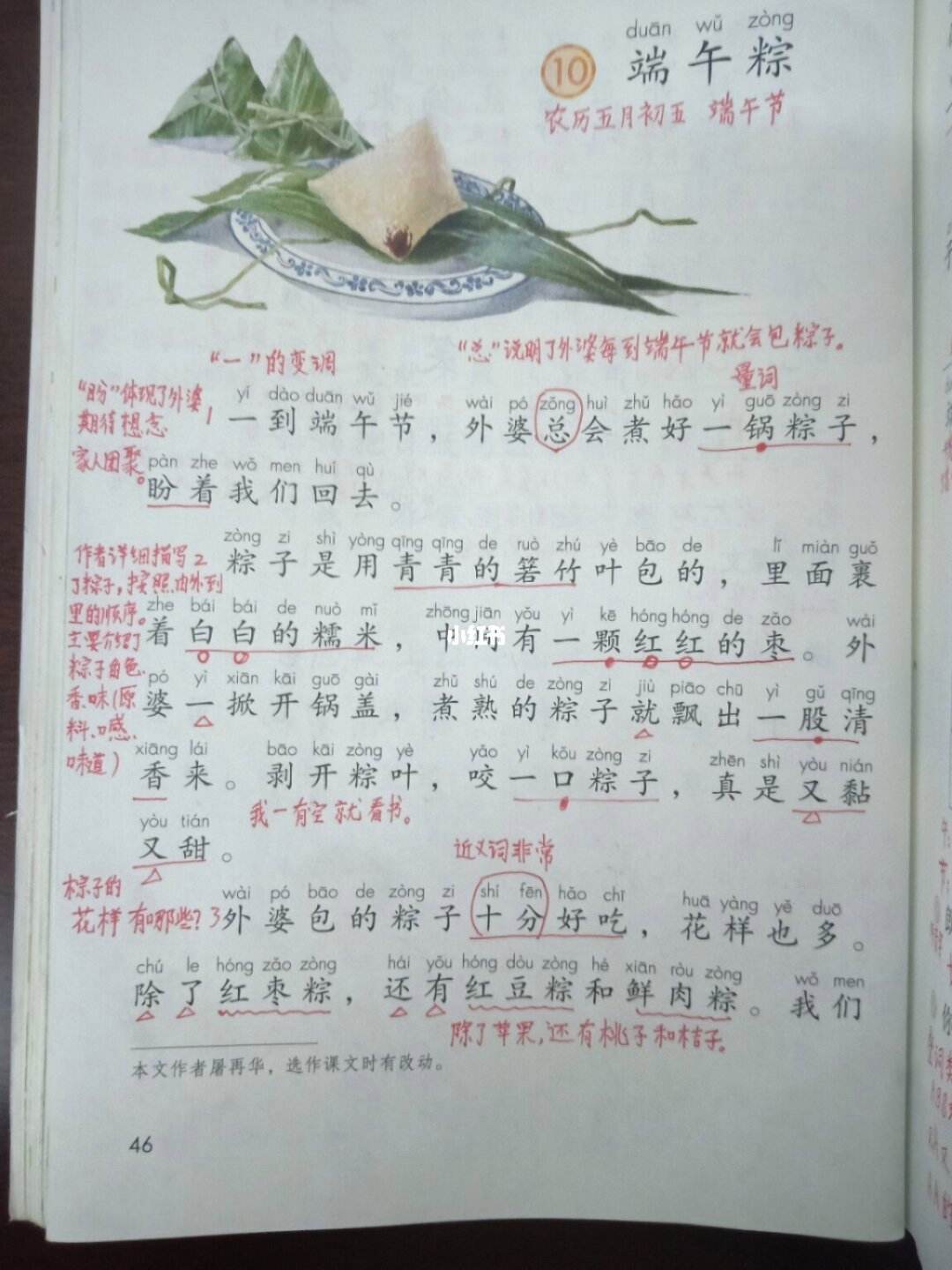 一年级端午粽课文原文图片