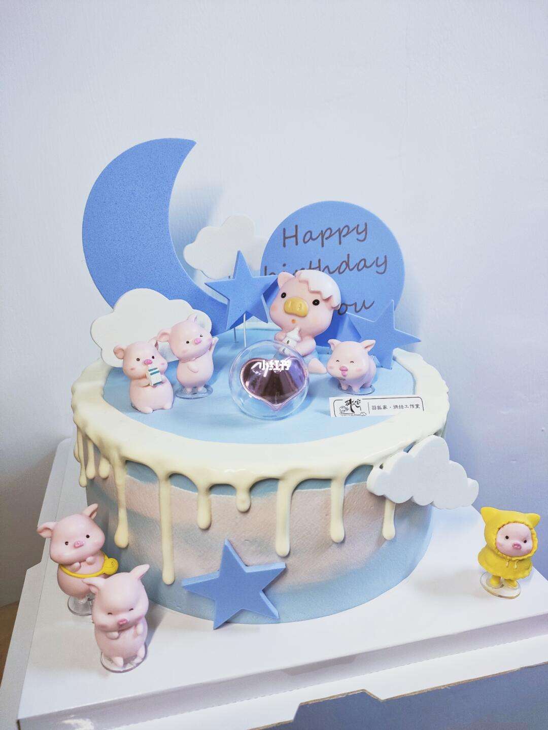生日蛋糕蓝色奶油怎么做的